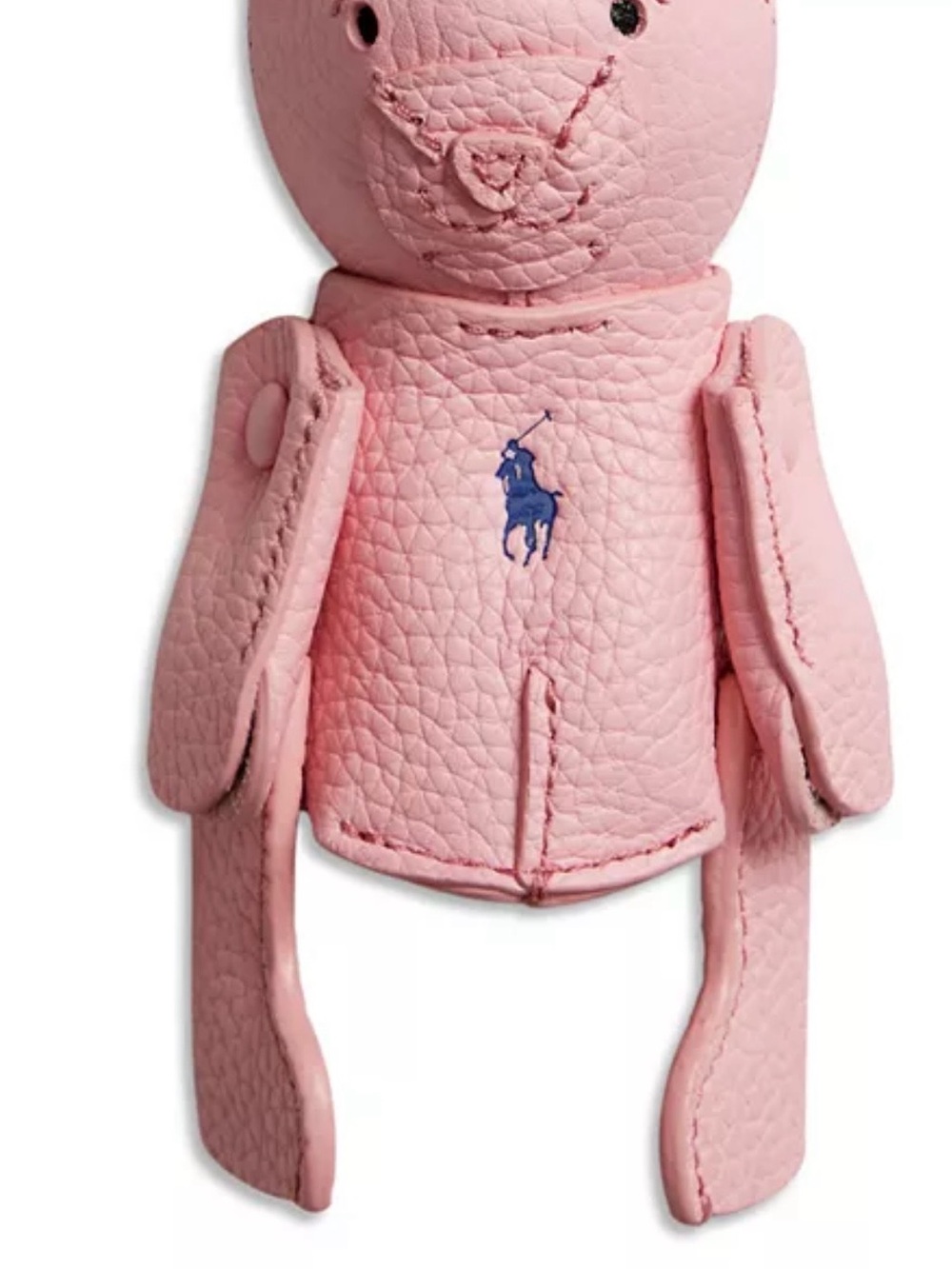 Ralph Lauren Pink Leather Bear Charm Keyring - Picture 2 of 7